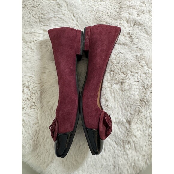 Pel’arte Women’s Ballerina Flats Red Suede Tassel Fall Black Cap Holiday 7.5/38 - Picture 5 of 10